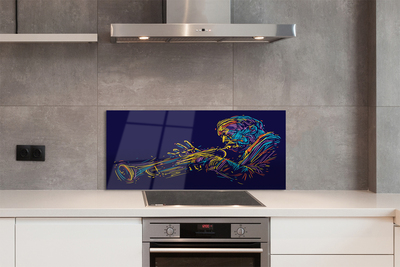 Painel de vidro Homem Trompete