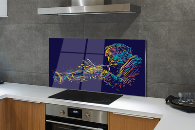 Painel de vidro Homem Trompete