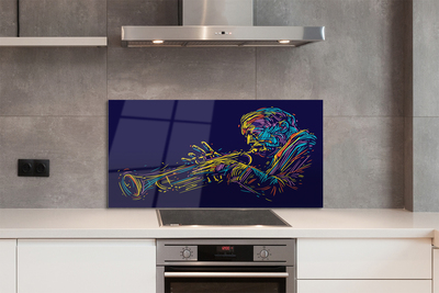Painel de vidro Homem Trompete
