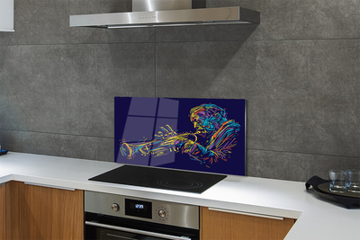 Painel de vidro Homem Trompete