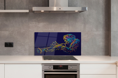 Painel de vidro Homem Trompete