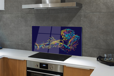 Painel de vidro Homem Trompete