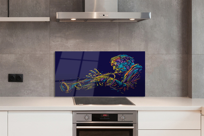 Painel de vidro Homem Trompete