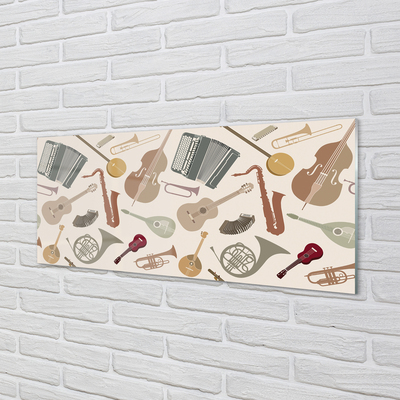 Painel de vidro Violino trompete ukulele