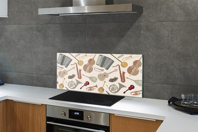 Painel de vidro Violino trompete ukulele