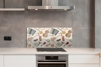 Painel de vidro Violino trompete ukulele