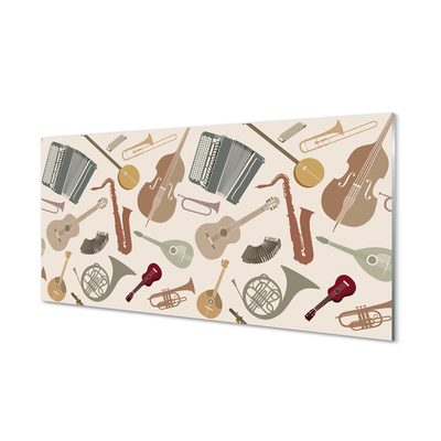 Painel de vidro Violino trompete ukulele