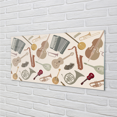 Painel de vidro Violino trompete ukulele