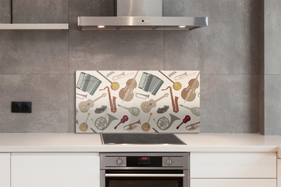 Painel de vidro Violino trompete ukulele