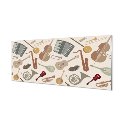 Painel de vidro Violino trompete ukulele