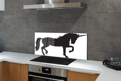 Painel de vidro Unicórnio Negro