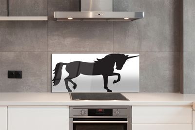 Painel de vidro Unicórnio Negro