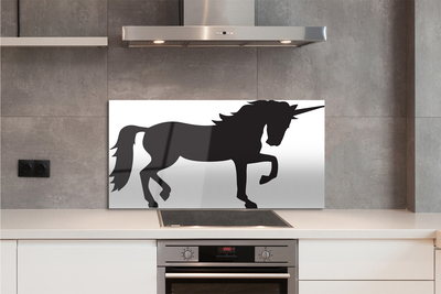 Painel de vidro Unicórnio Negro