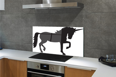 Painel de vidro Unicórnio Negro