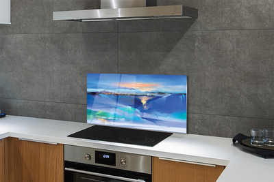 Painel de vidro Nuvens de árvores