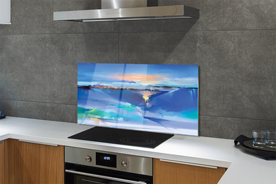 Painel de vidro Nuvens de árvores