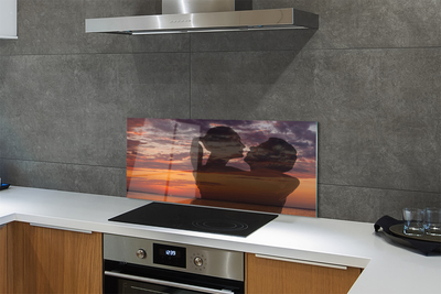 Painel de vidro Céu, nuvens, pessoas, mar