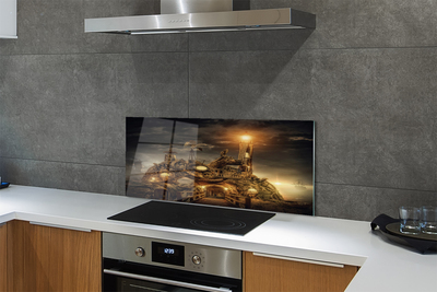 Painel de vidro Nuvens de navio farol