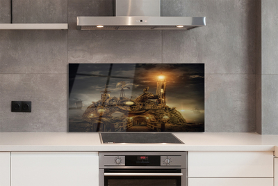 Painel de vidro Nuvens de navio farol