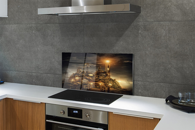 Painel de vidro Nuvens de navio farol