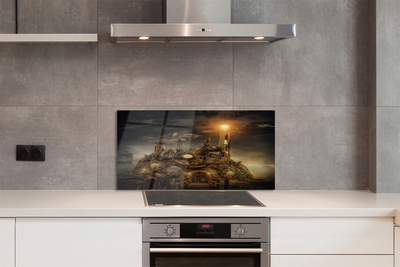 Painel de vidro Nuvens de navio farol