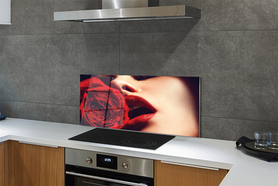 Painel de vidro Lábios de mulher rosa