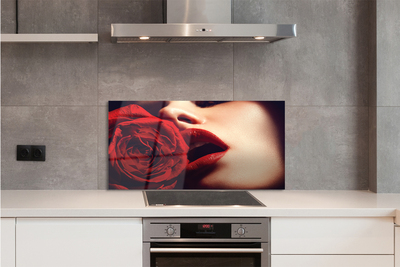 Painel de vidro Lábios de mulher rosa