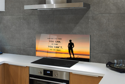 Painel de vidro Inscrição do homem no mar