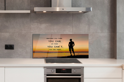 Painel de vidro Inscrição do homem no mar