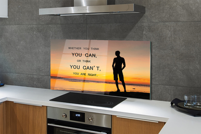 Painel de vidro Inscrição do homem no mar