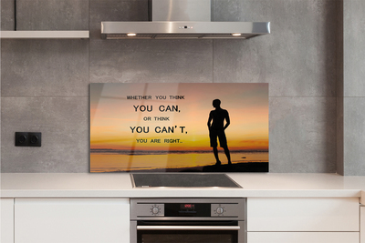 Painel de vidro Inscrição do homem no mar