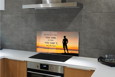 Painel de vidro Inscrição do homem no mar