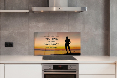 Painel de vidro Inscrição do homem no mar