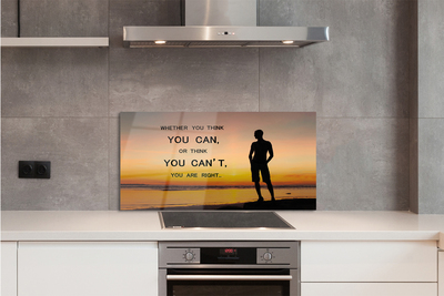 Painel de vidro Inscrição do homem no mar