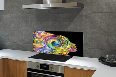 Painel de vidro Mulher em pintura colorida