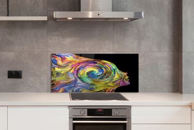 Painel de vidro Mulher em pintura colorida