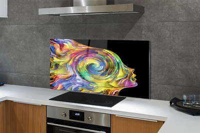 Painel de vidro Mulher em pintura colorida