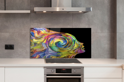 Painel de vidro Mulher em pintura colorida