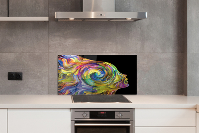 Painel de vidro Mulher em pintura colorida