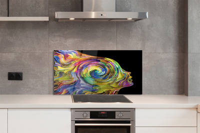 Painel de vidro Mulher em pintura colorida