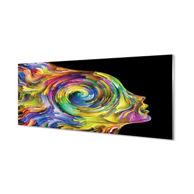 Painel de vidro Mulher em pintura colorida