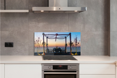 Painel de vidro Jantar ao pôr do sol no mar