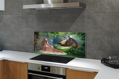 Painel de vidro Mulher faisão da floresta