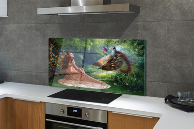 Painel de vidro Mulher faisão da floresta