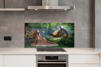 Painel de vidro Mulher faisão da floresta