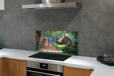Painel de vidro Mulher faisão da floresta
