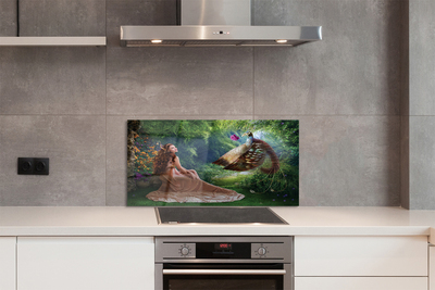 Painel de vidro Mulher faisão da floresta