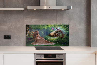 Painel de vidro Mulher faisão da floresta