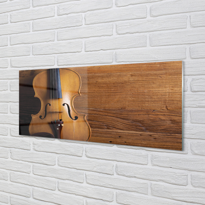 Painel de vidro Violino sobre madeira