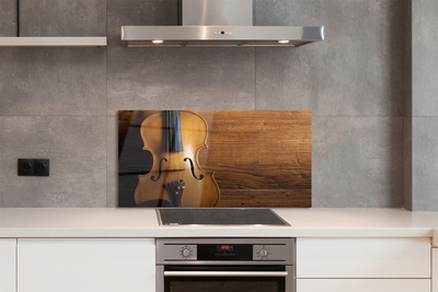 Painel de vidro Violino sobre madeira